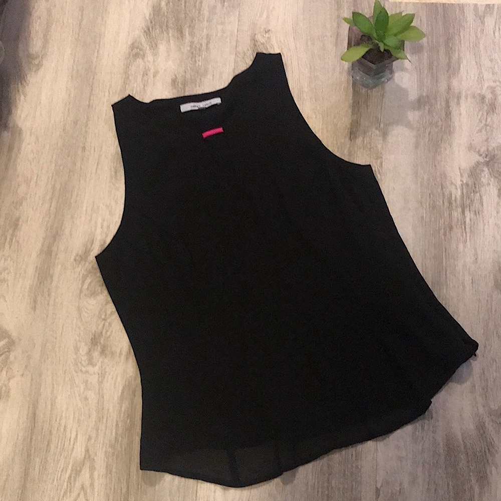 Black sleeveless blouse